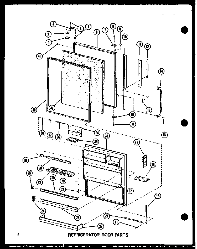 Refrigerator Door Parts Diagram and Parts List for BC20WC-P6023510WC  Amana Refrigerator