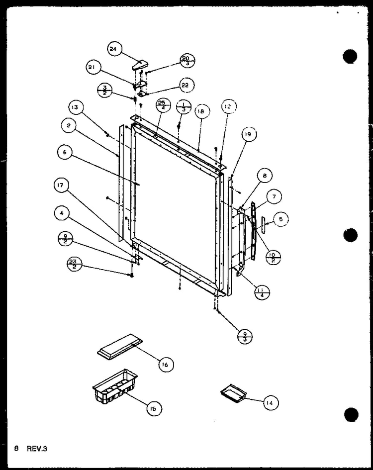 Refrigerator Door And Trim Parts Diagram and Parts List for BX20QL-P1125510WL  Amana Refrigerator