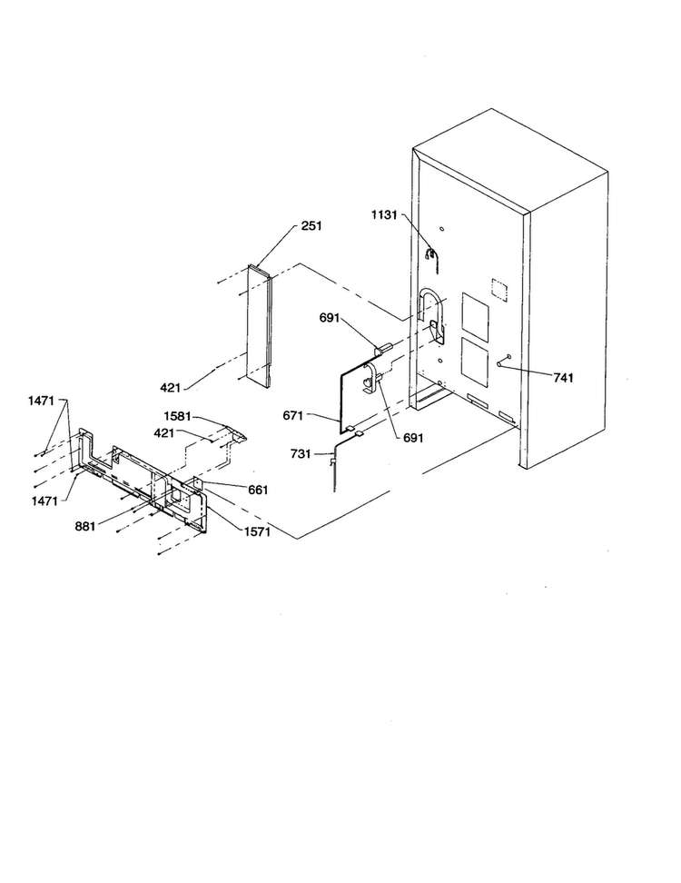 Cabinet Back Diagram and Parts List for BRF20VCPE-P1321306XE  Amana Refrigerator