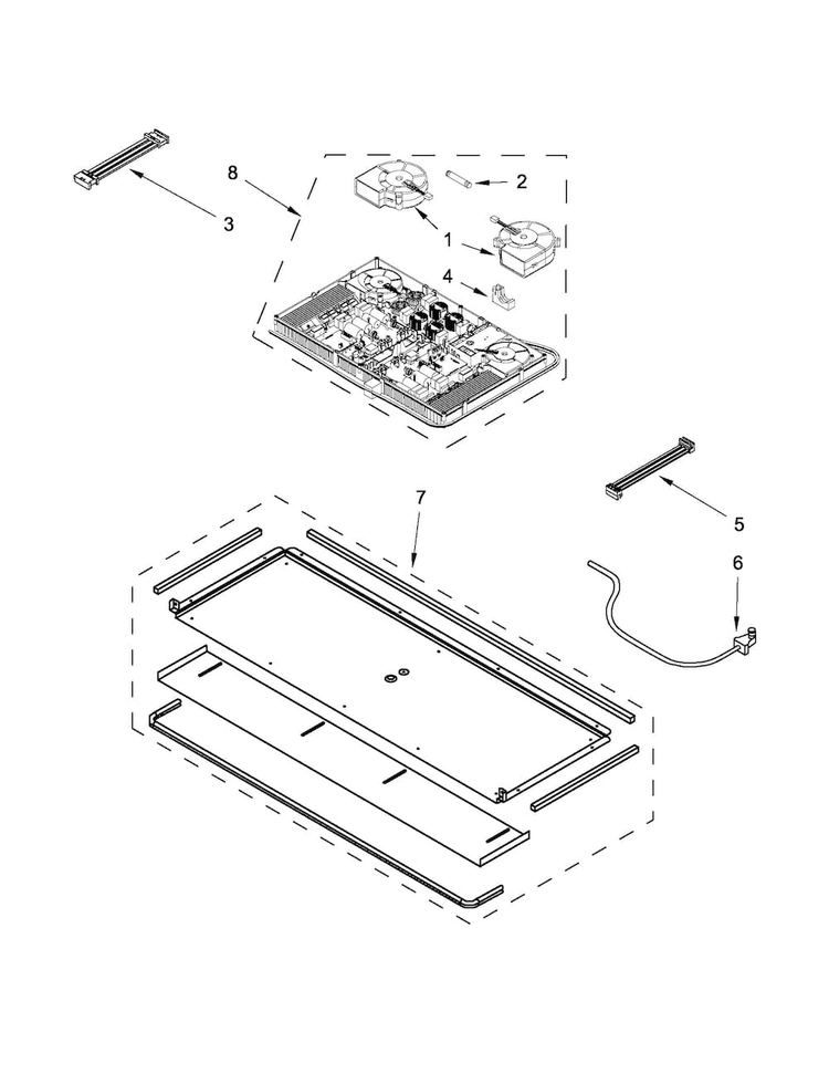 Interior Parts Diagram and Parts List for JIC4430XB00  Jenn-Air Cooktop