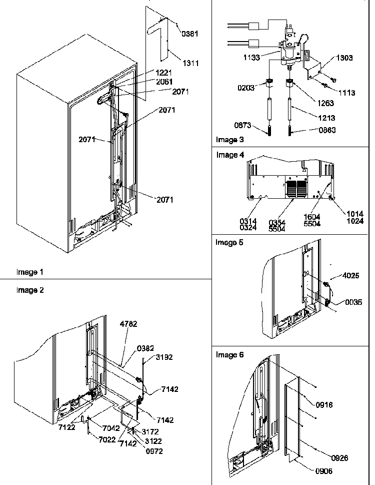 Cabinet Back Diagram and Parts List for SSD522TW-P1313602WW  Amana Refrigerator