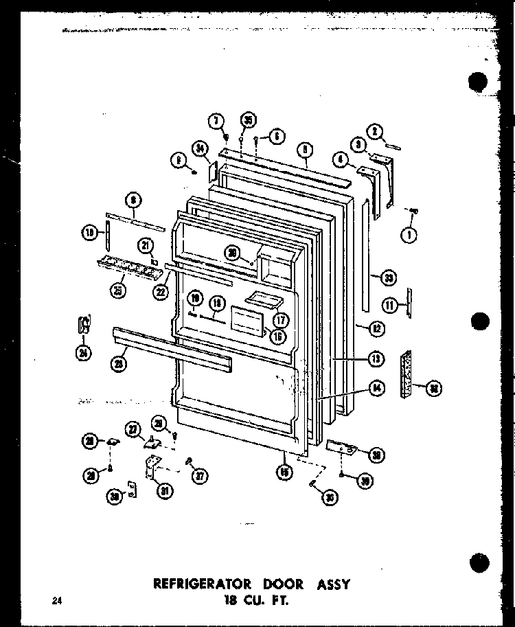 Refrigerator Door Assy 18 Cu. Ft. Diagram and Parts List for TC18B-P73500-7W  Amana Refrigerator