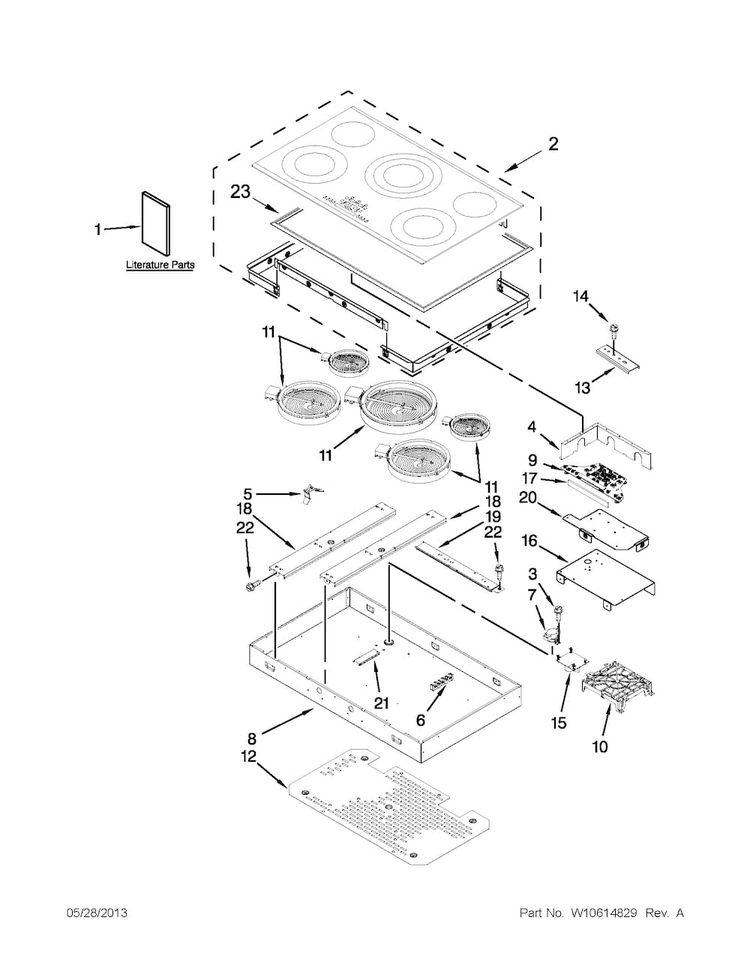 Cooktop Parts Diagram and Parts List for JEC4536BB00  Jenn-Air Cooktop
