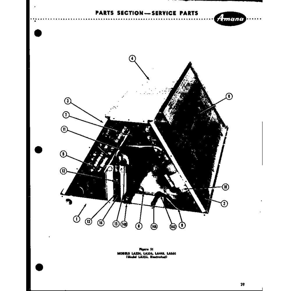 Diagram 1 Diagram and Parts List for LA560  Amana Air Conditioner