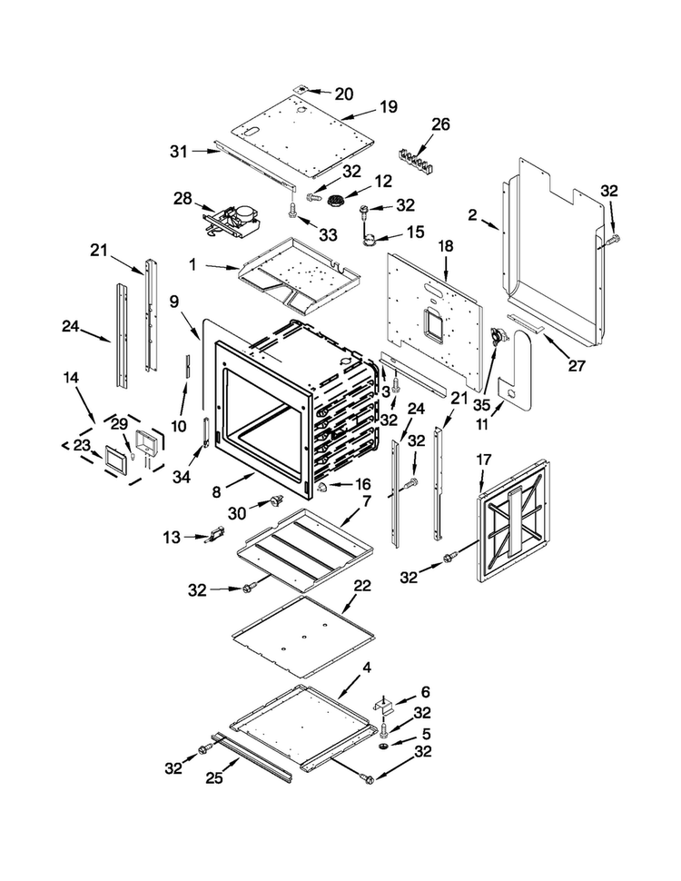 Oven Parts Diagram and Parts List for JJW2330WS01  Jenn-Air Wall Oven