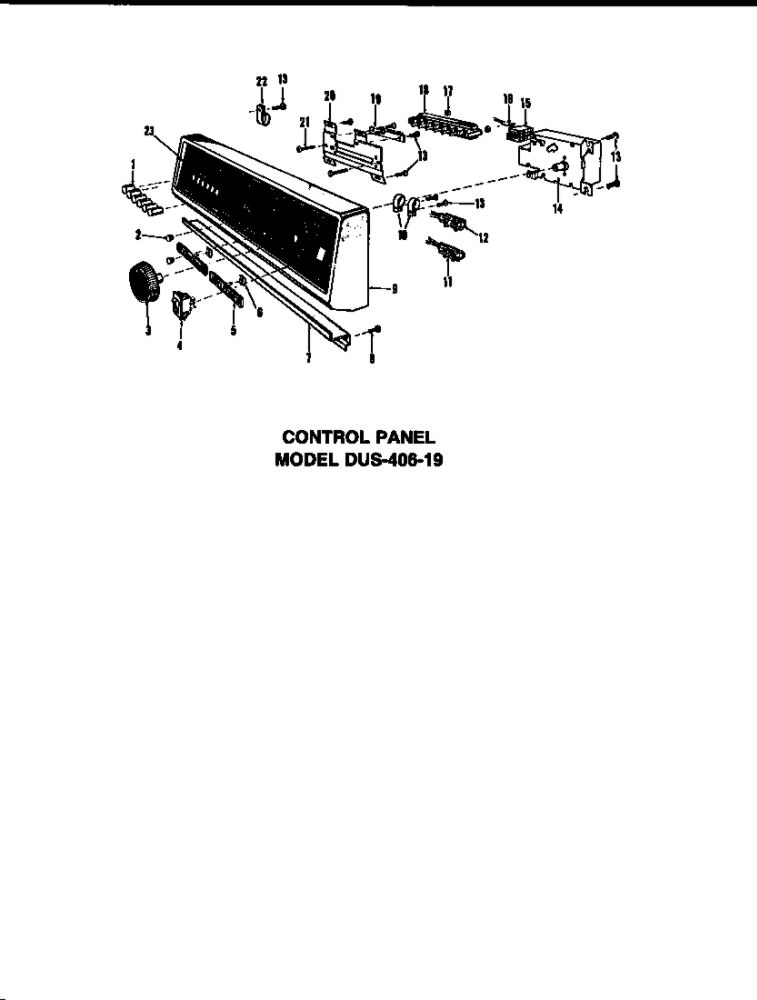 Counter Panel 5 Diagram and Parts List for DUS-414-19  Maytag Dishwasher