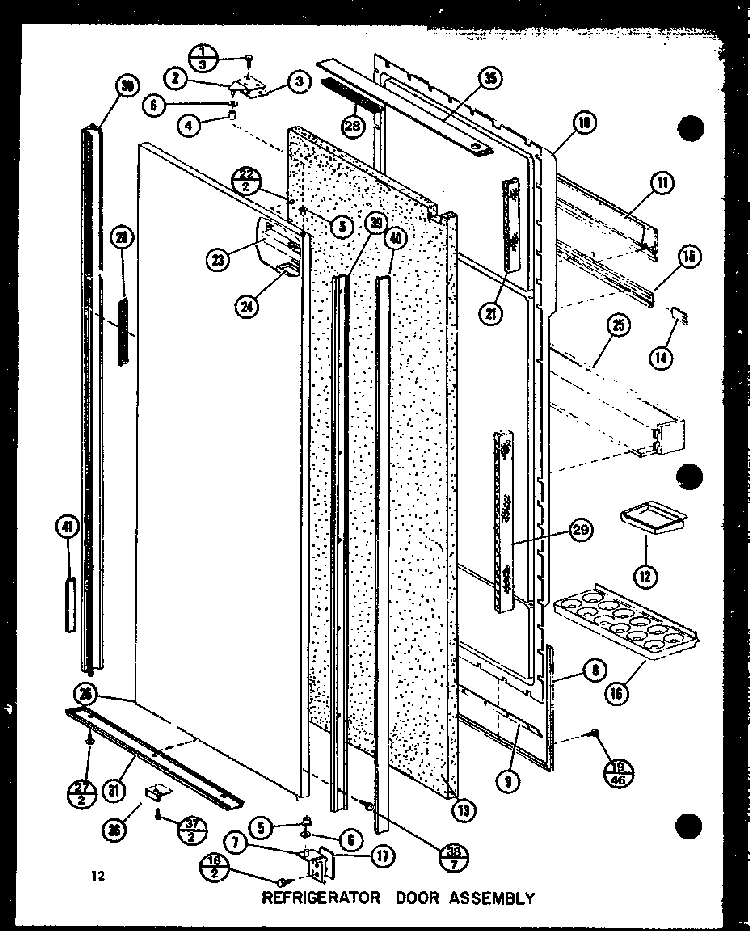 Refrigerator Door Assembly Diagram and Parts List for SRI19GL-P7745504WL  Amana Refrigerator