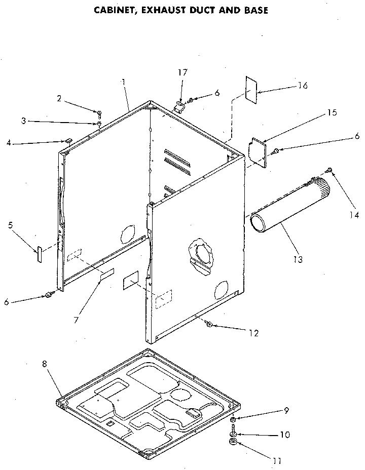 Cabinet And Mech. Base Diagram and Parts List for NG8839W53931  Speed Queen Dryer