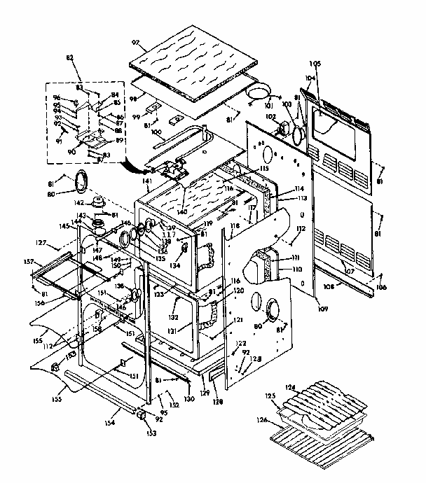 Body Section Diagram and Parts List for 8504277792  Kenmore Range