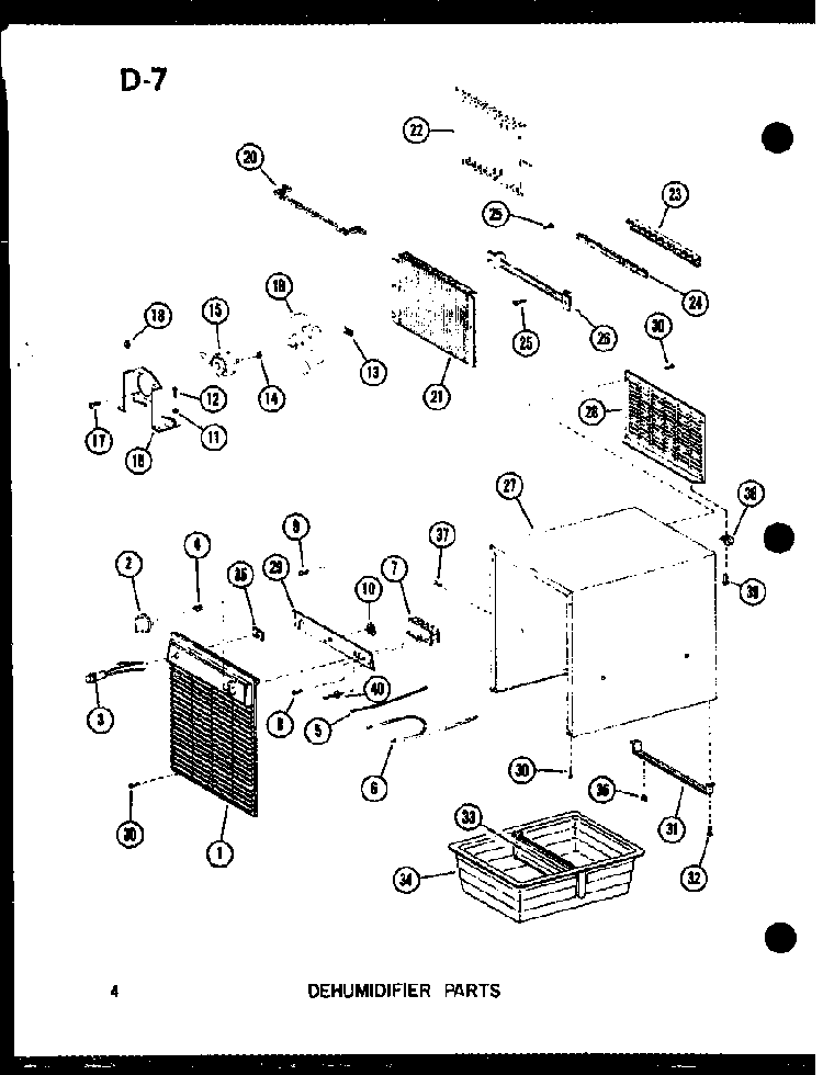 Dehumidifier Parts Diagram and Parts List for DH22-22W P69242-1R Amana Dehumidifier
