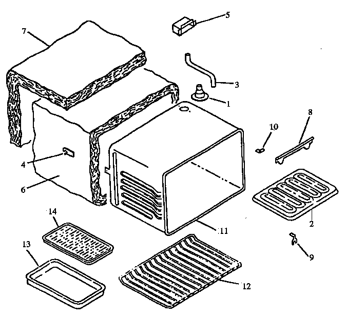 Oven Assy Diagram and Parts List for CARH664E-P1142622NE  Amana Range