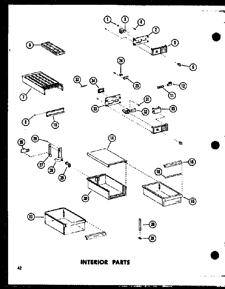 Interior Parts Diagram and Parts List for TC18D-P73500-25W  Amana Refrigerator