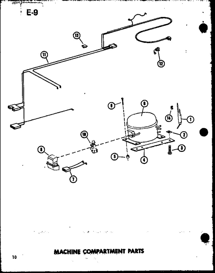 Machine Compartments Parts Diagram and Parts List for C10B-L P60330-88WL Amana Freezer