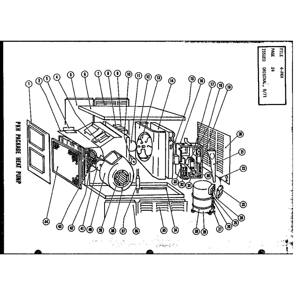 Pkh Package Heat Pump Diagram and Parts List for PKH4-3A P52776-28C Amana Air Conditioner