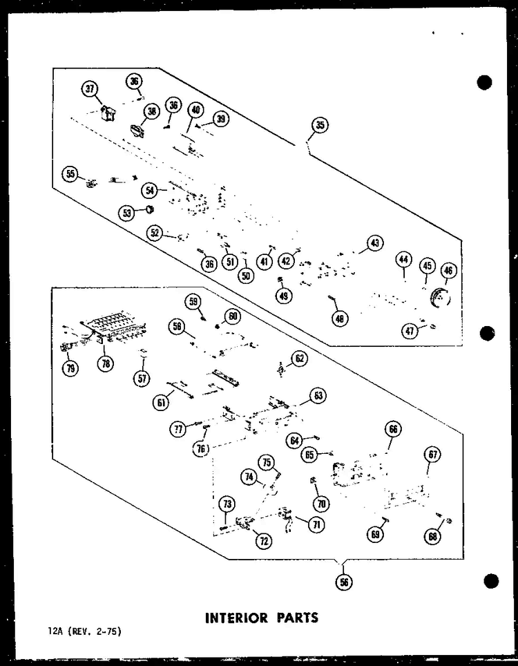 Interior Parts Diagram and Parts List for RC-10PB P71304-2M Amana Microwave