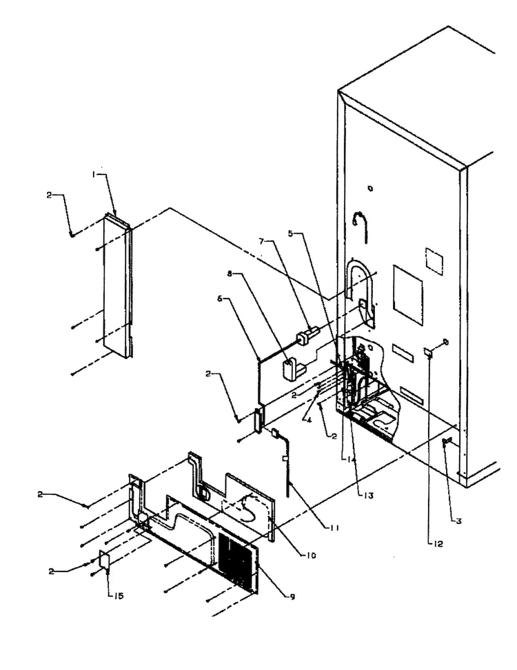 Back Cabinet Diagram and Parts List for BX22A2W-P1161606WW  Amana Refrigerator