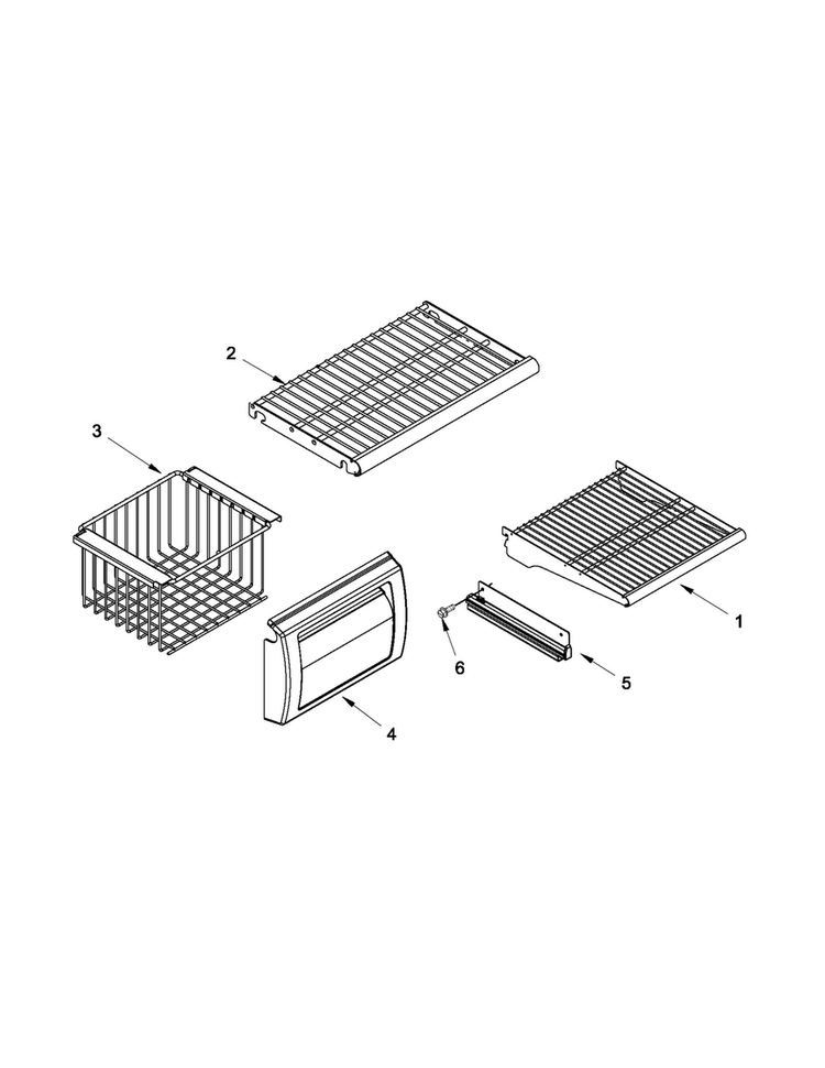 Freezer Shelf Parts Diagram and Parts List for JS48PPDUDB16  Jenn-Air Refrigerator