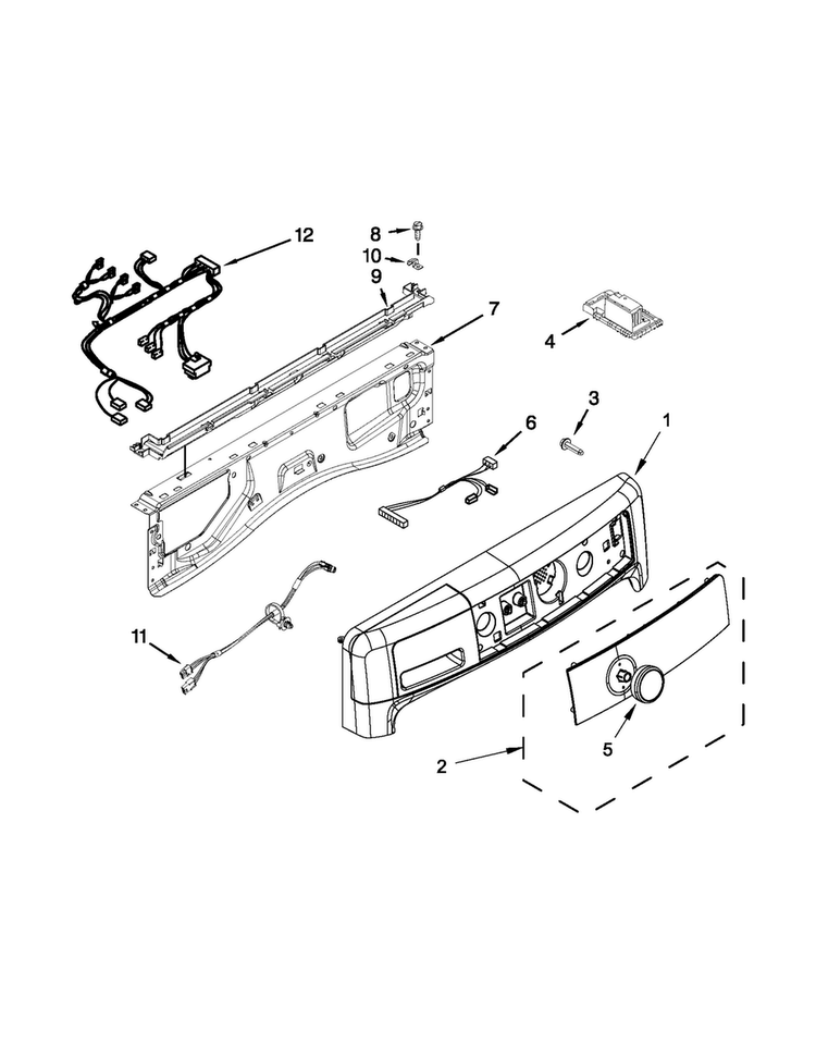 Control Panel Parts Diagram and Parts List for MHW3000BG0  Maytag Washer