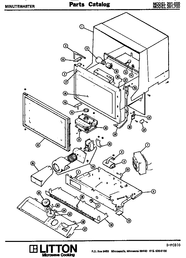 01 - Page 1 Diagram and Parts List for 201000  Maytag Microwave