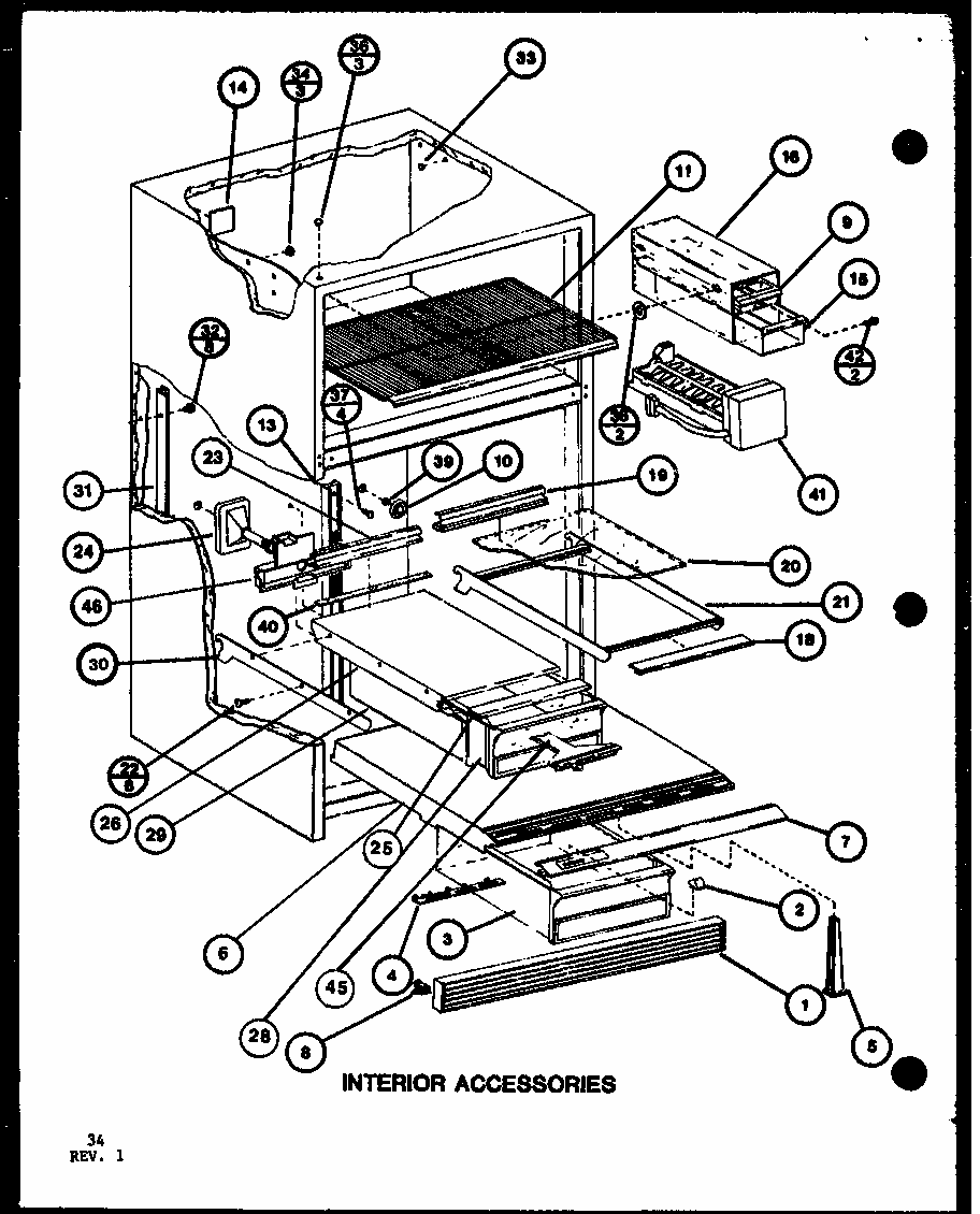 Interior Accessories (tl22j/p7739035w) Diagram and Parts List for TL8J-P7739024W  Amana Refrigerator