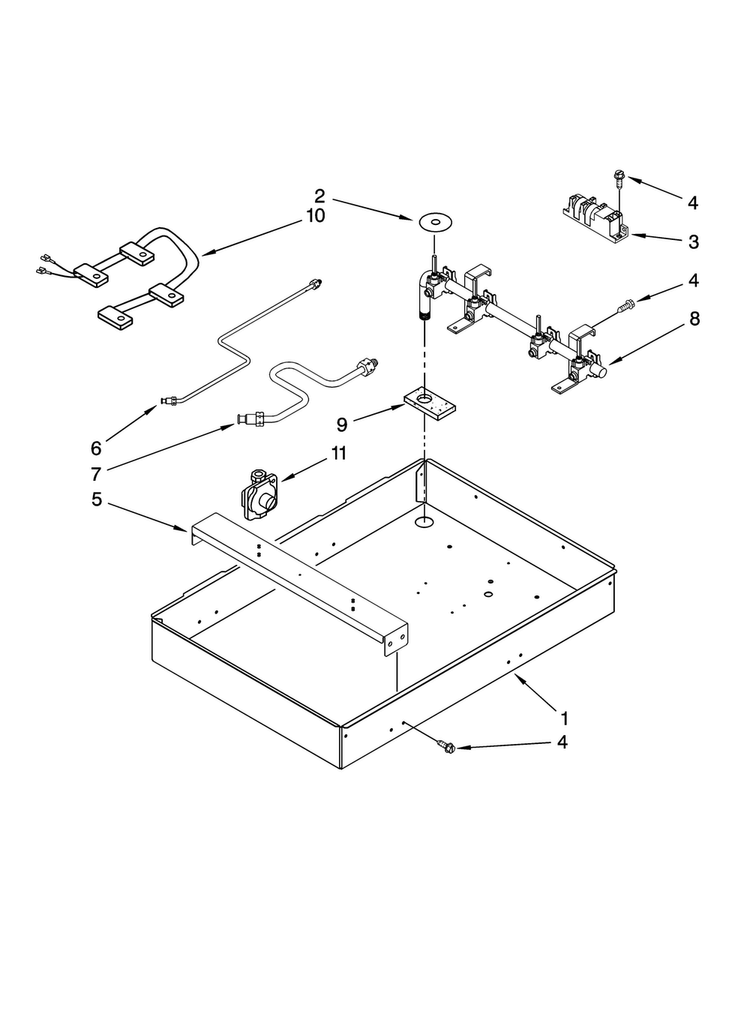 Burner Box, Gas Valves, And Switches, Optional Parts Diagram and Parts List for MGC4430BDB0  Maytag Cooktop