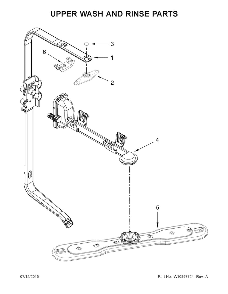 Upper Wash And Rinse Parts Diagram and Parts List for MDB7949SDE3  Maytag Dishwasher