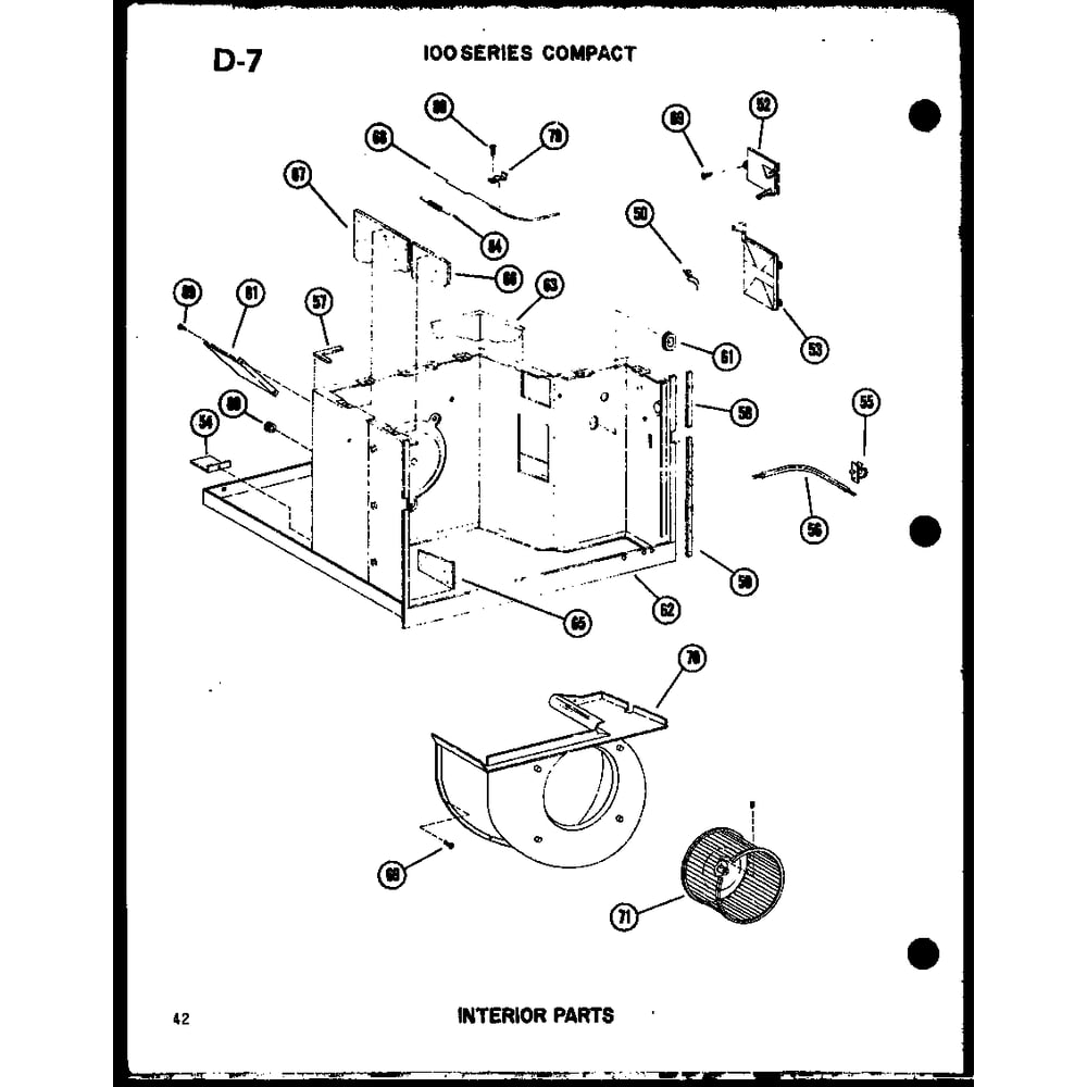 Interior Parts 6 Diagram and Parts List for 113-5N P54975-61R Amana Air Conditioner