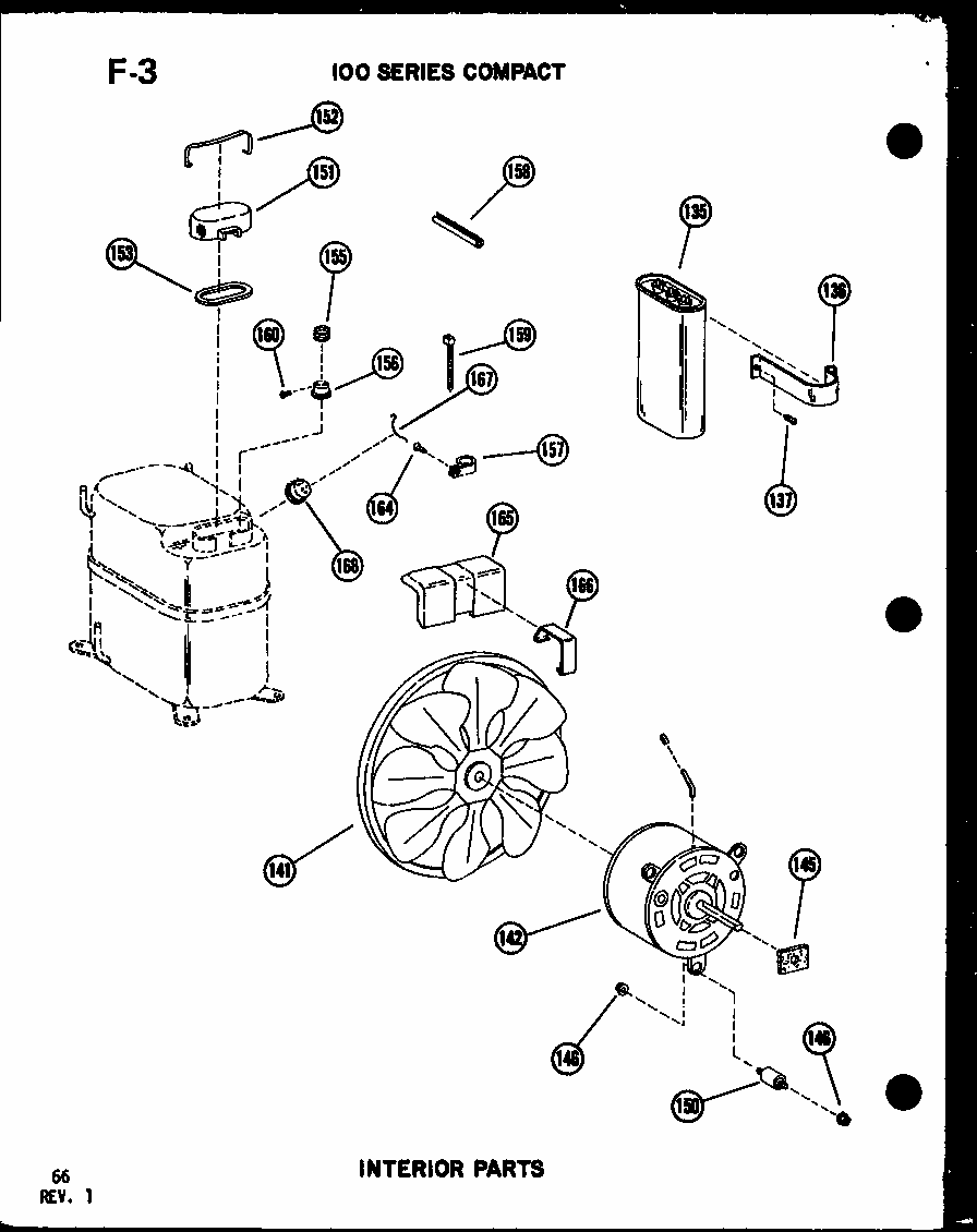 Interior Parts Diagram and Parts List for 109-5PE P54975-32R Amana Air Conditioner