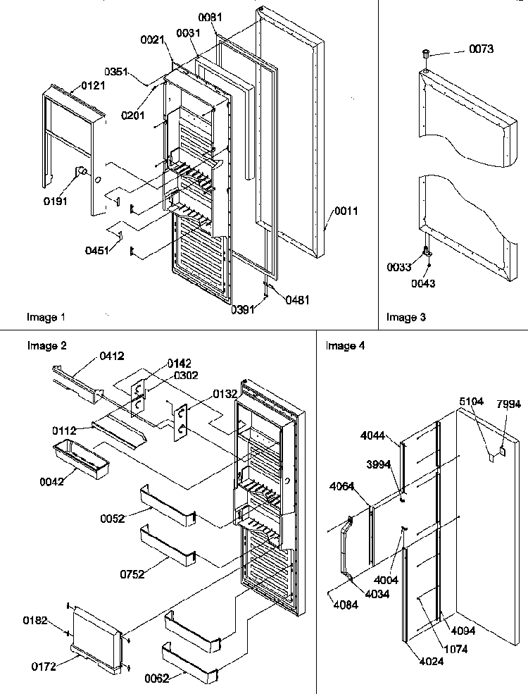 Refrigerator Door Diagram and Parts List for SR25TE-P1194002WE  Amana Refrigerator