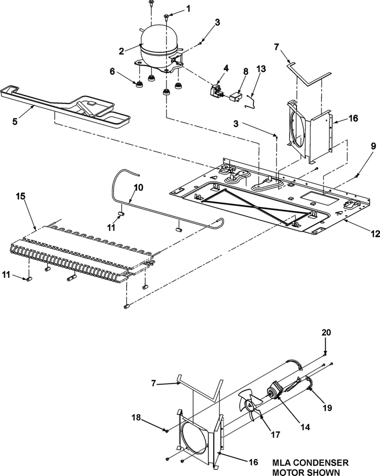 Compressor Series 50+ Diagram and Parts List for ASD2622HRS-ASD2622HRS0  Amana Refrigerator