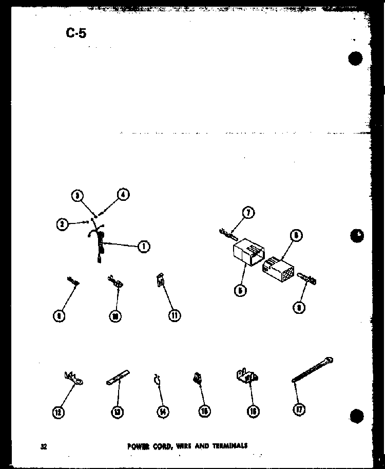 Power Cord Diagram and Parts List for TAA800 P75751-7W Amana Dryer