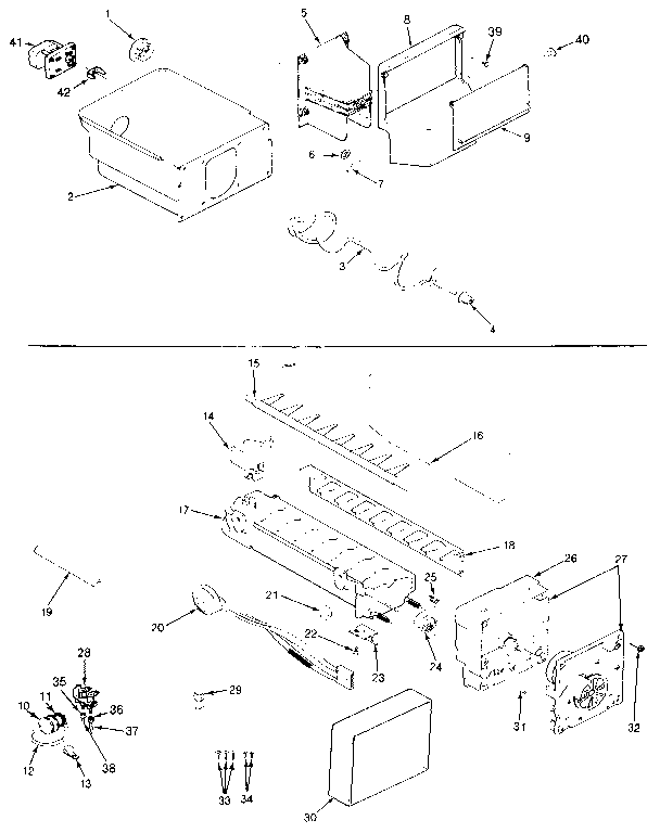 Ice Maker & Bin Diagram and Parts List for JRSD246B MBQ82A Jenn-Air Refrigerator