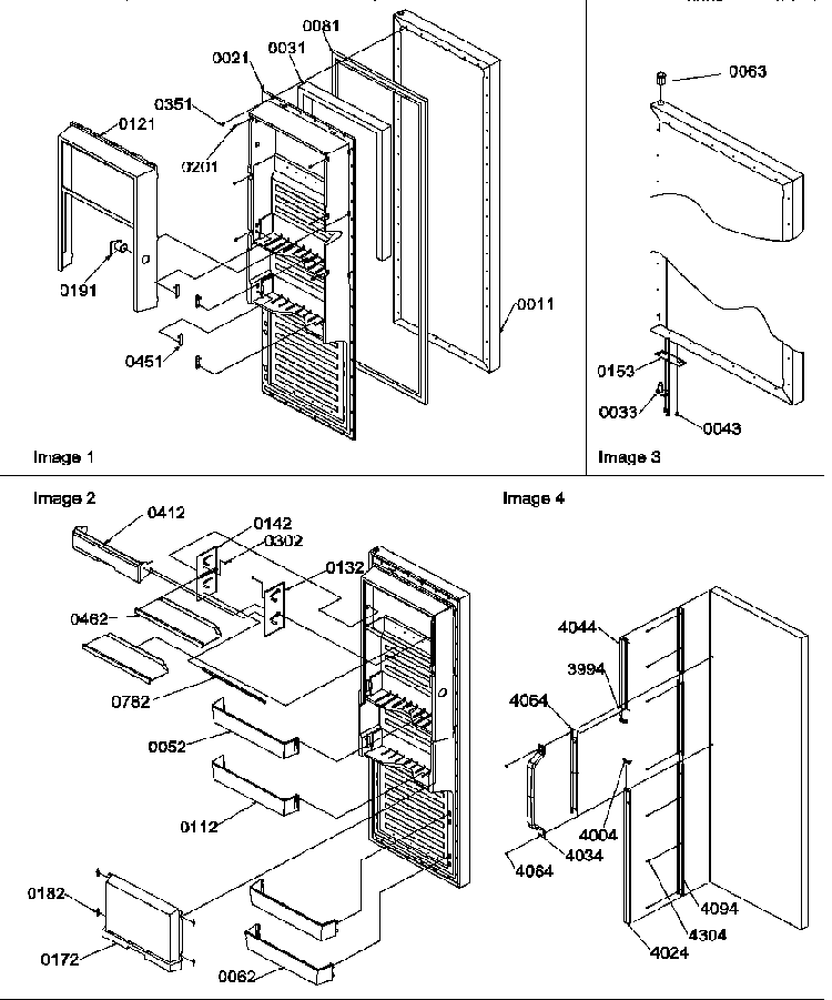 Refrigerator Door Diagram and Parts List for SRD327S3L-P1307104WL  Amana Refrigerator