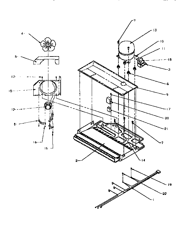 Compressor Compartment Diagram and Parts List for TW18S2W-P1194401W  Amana Refrigerator