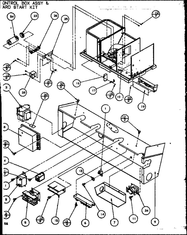 Control Box Assembly 2 Diagram and Parts List for FADM3A P9851002C Amana Air Conditioner