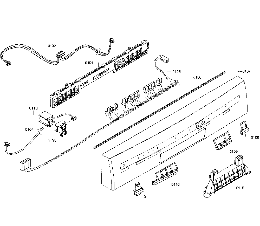 Control Panel Diagram and Parts List for 63013902013  Kenmore Dishwasher