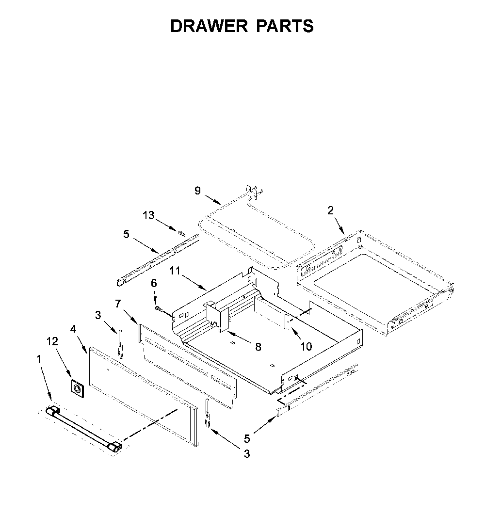 Drawer parts Diagram and Parts List for MGS8800FZ1  Maytag Range