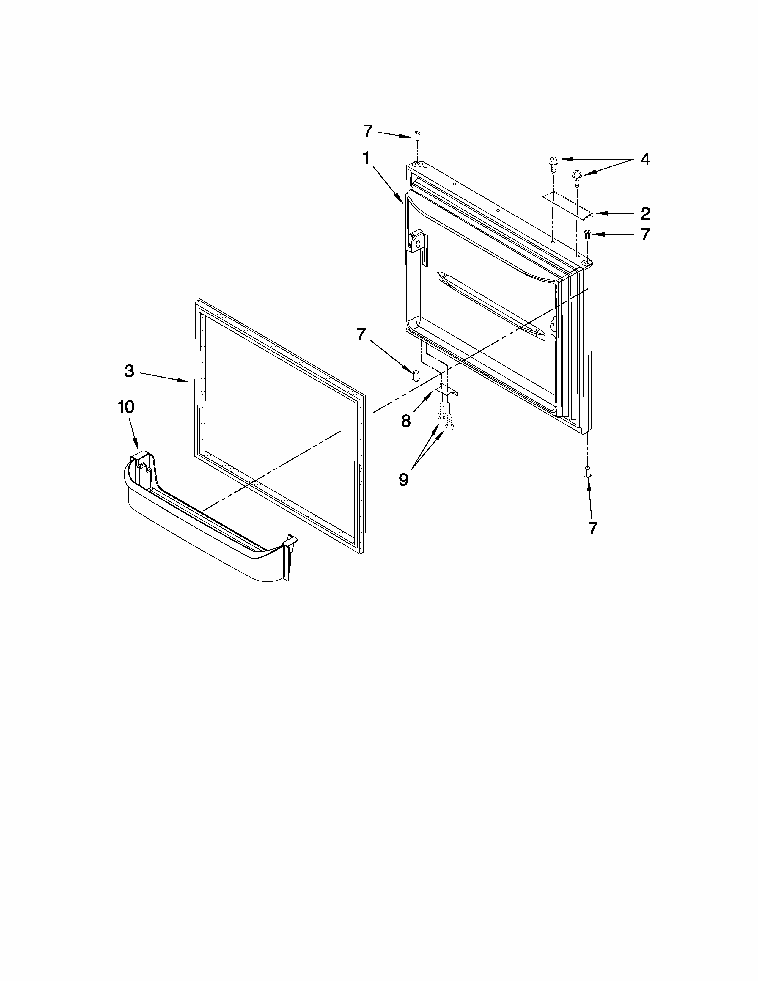 Freezer Door Parts Diagram and Parts List for GB5525PEAW3  Maytag Refrigerator