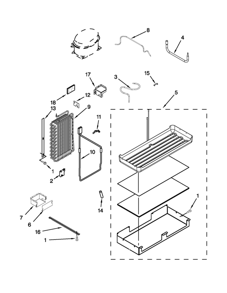 Lower Unit And Tube Parts Diagram and Parts List for JS48NXFXDW04  Jenn-Air Refrigerator