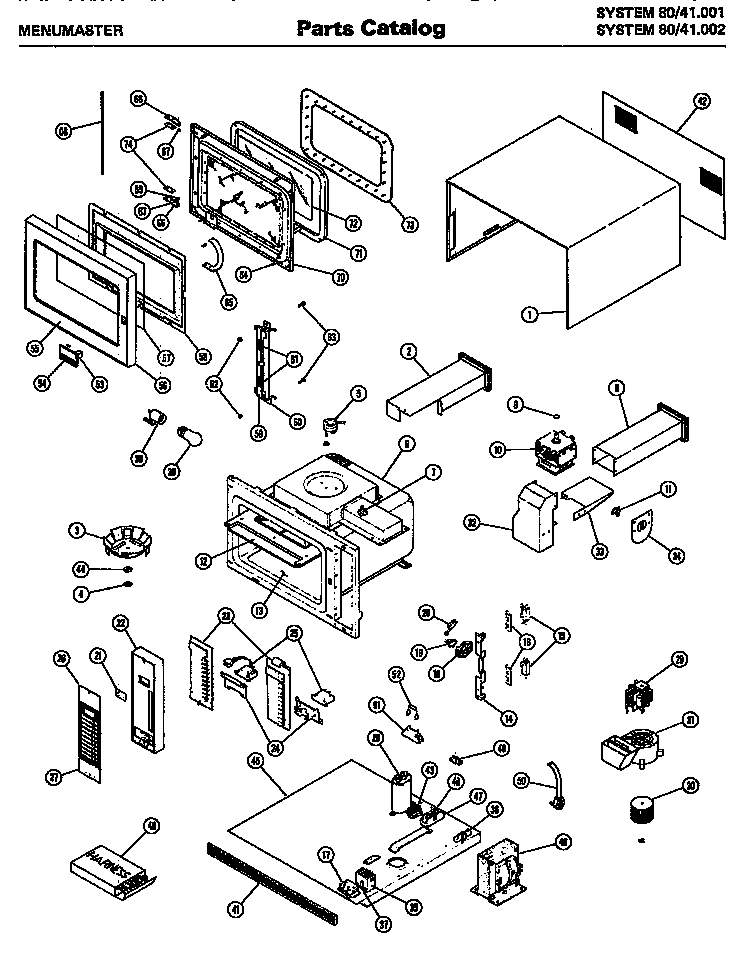 Section 4 Diagram and Parts List for 80 51001 Amana Microwave