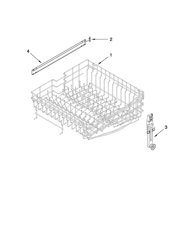 Upper Rack And Track Parts Diagram and Parts List for MDBTT53AWW0  Maytag Dishwasher