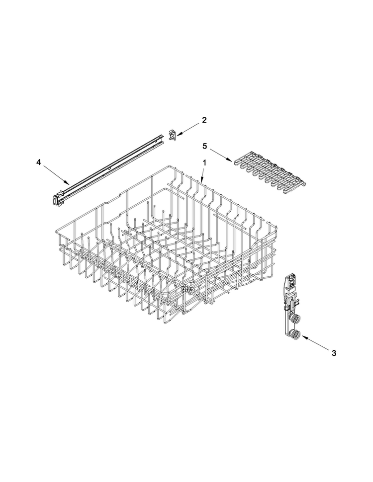 Upper Rack And Track Parts Diagram and Parts List for MDB6769PAB2  Maytag Dishwasher