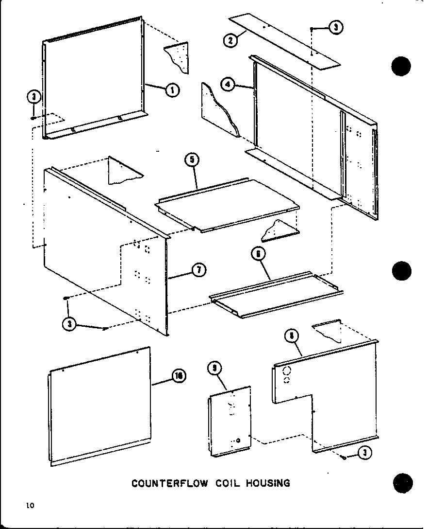 Counterflow Coil Housing (d6763624/p6763624c) (d6763620/p6763620c) (d6763616/p6763616c) Diagram and Parts List for ACFC18AOVD P9968009C Amana Air Conditioner