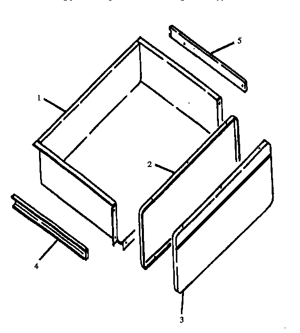 Storage Drawer Diagram and Parts List for ARR633E-P1157905SE  Amana Range