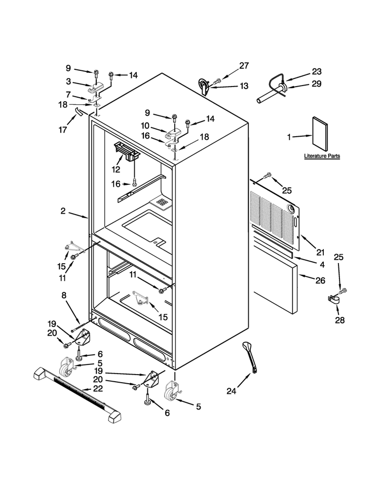 Cabinet Parts Diagram and Parts List for MFF2258VEA10  Maytag Refrigerator