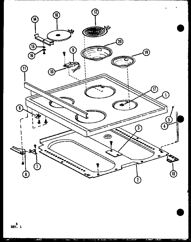 Page 1 Diagram and Parts List for ARR600 P8587701S Amana Range