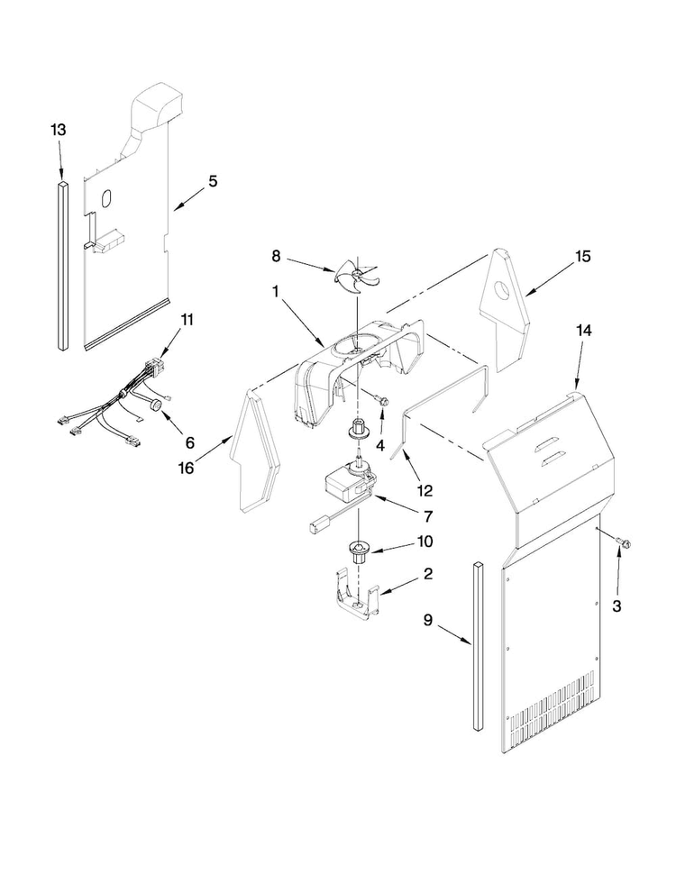 Air Flow Parts Diagram and Parts List for MSF25D2EAS01  Maytag Refrigerator