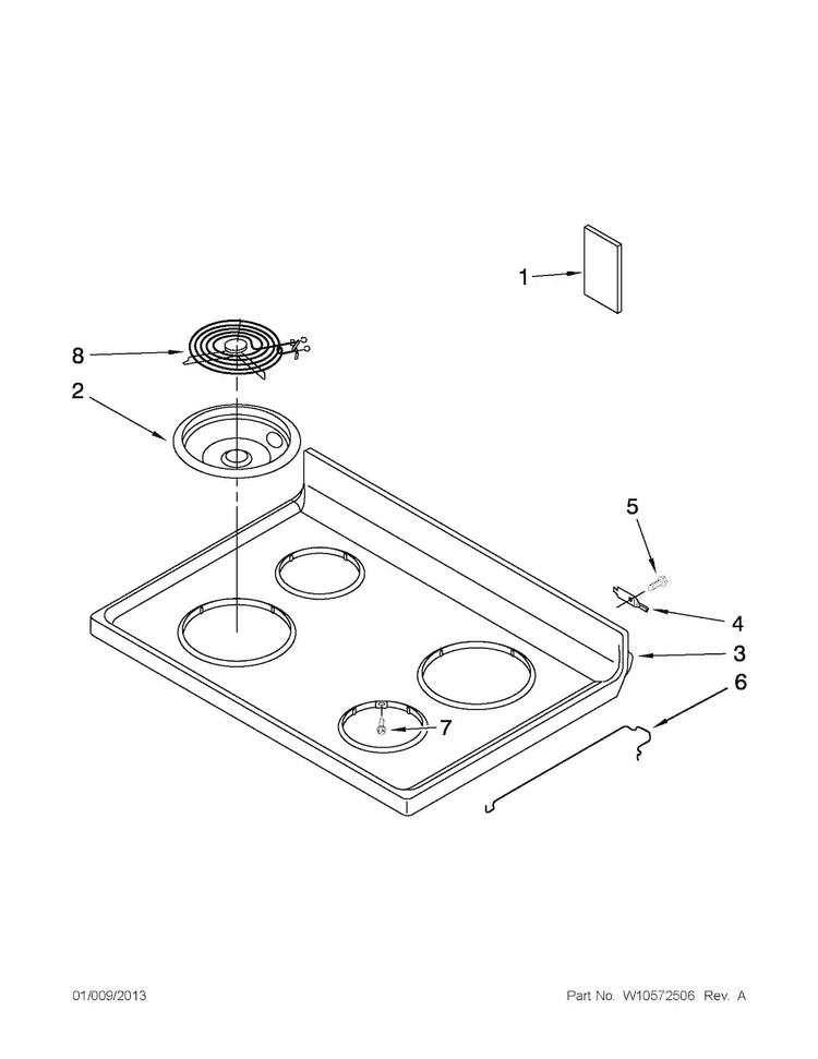 Cooktop Parts Diagram and Parts List for YACR4330BCW0  Amana Range