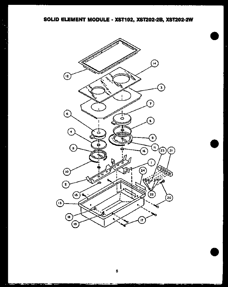 MODULE - XST10 / XST202 - 2B / XST202 - 2W Diagram and Parts List for FDU185  Amana Range