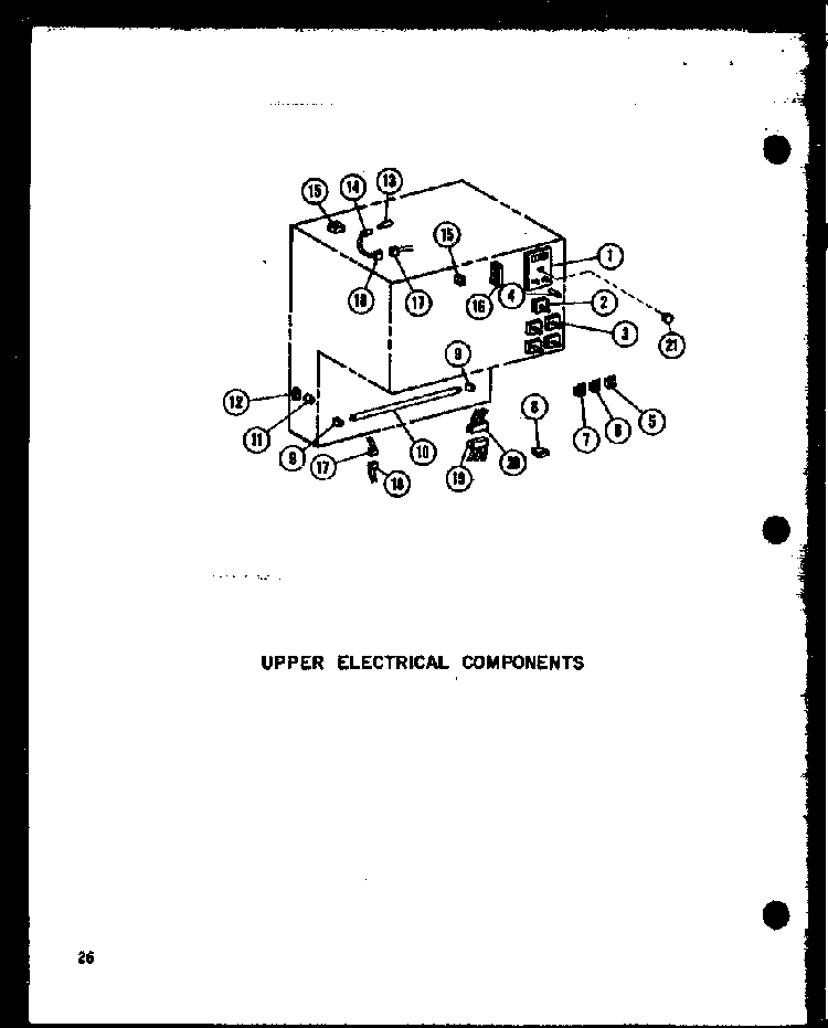Upper Electrical Components Diagram and Parts List for RCC-4 P73409-1M Amana Microwave